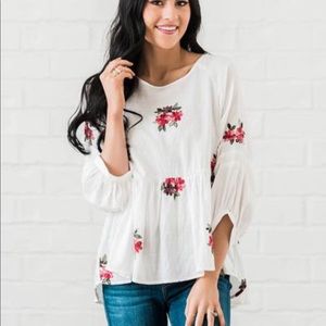Rachel Parcell everyday floral blouse coverstitch